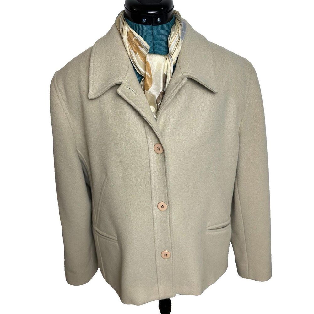 Louben for Laura Petites Blazer Women's 14P Wool Cashmere Blend Fawn Vintage